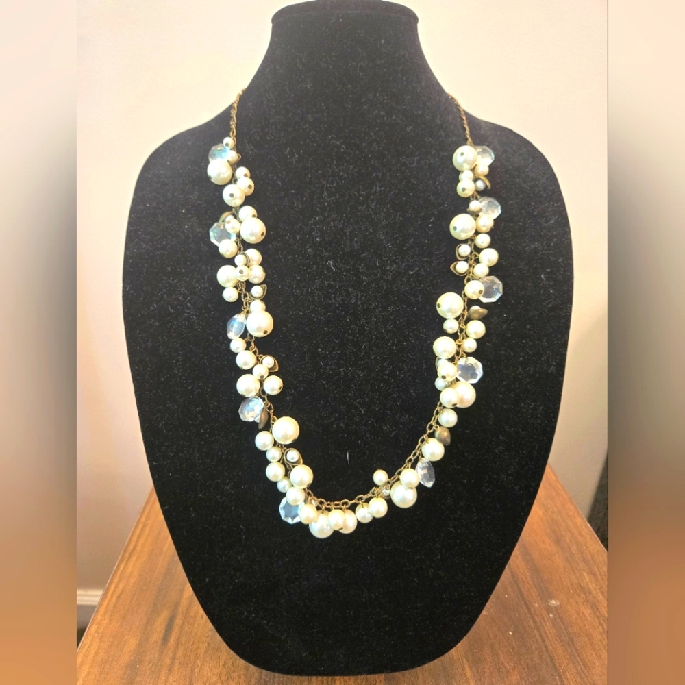 Pearl And Crystal Bead Necklace